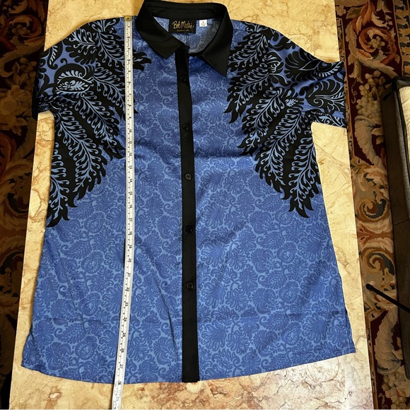 NWT Bob Mackie Wearable Art Blouse Small Blue - Picture 8 of 12